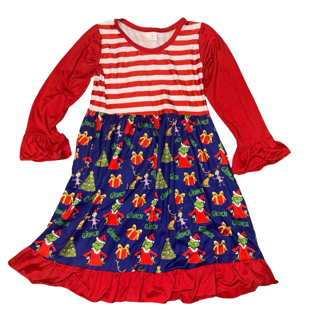 Girls Grinch Dress EUC Size 4T (Runs Big)